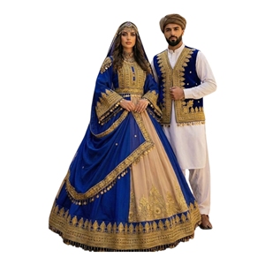 Robes afghanes pour femmes, prix de gros, longues, col haut, manches longues, coupe trapèze, style Kuchi, pour fêtes et mariages, culture pachtoune. - Product Image 1