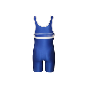 Débardeur rayé bleu et blanc pour homme avec short, séchage rapide, en Spandex et Polyester, tenue de sport fitness - Product Image 3