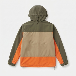 Men's Hooded Color Blocking <b>Jacket</b> Waterproof PU Coated Polyester Casual Winter Outdoor Wear Windbreaker Unisex - Product Image 2