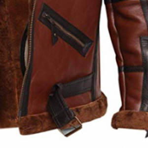 Blouson aviateur B3 en cuir véritable pour homme, doublure en peau de mouton, coupe-vent, veste de moto, manteau d'hiver, fermeture éclair - Product Image 6