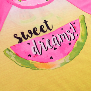 ชุดนอนเด็กฤดูใบไม้ร่วงลายการ์ตูนแตงโมสีชมพู 2 ชิ้น ชุดนอนเด็กผู้หญิง แบรนด์ส่วนตัว - Product Image 3