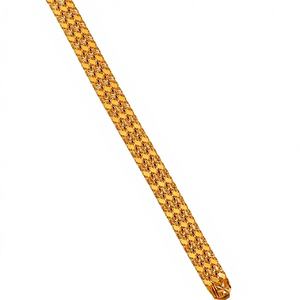 22K Two Tone <b>Solid</b> <b>Gold</b> Classic Italian Fusion Link Bracelet Unisex with Lobster Clasp 15.07 g - Product Image 1