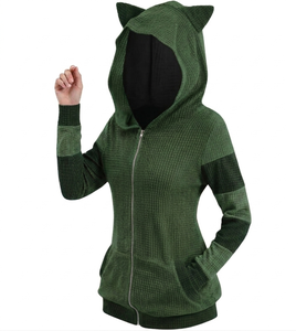 Sudadera con Capucha para Mujer, Tejido de Punto con Patrón Sólido, de Alta Calidad, Transpirable, de Secado Rápido, Invierno, Bordada, Personalizada - Product Image 2