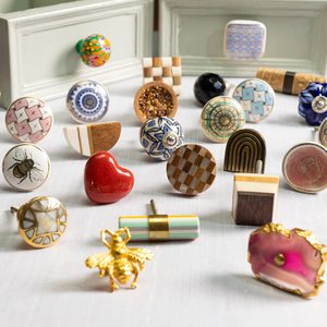 Wholesale round Ceramic Dresser Drawer Knobs Red Etched Cabinet Door Handles & <b>Cupboard</b> Pulls CK-1311 Decorative Furniture knobs - Product Image 4