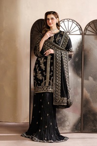 Costumes de fête pakistanais en gros, shalwar kameez pour femmes, modèles de créateurs, costumes en organza brodés. - Product Image 3