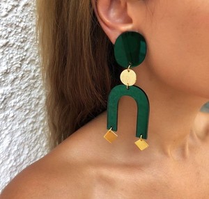 Glittery Epoxy <b>Resin</b> Ethnic Drop Earring For Party Event Festive Polish Finished Statement Chunky Dangle Party Fashion Jewelry - Product Image 4