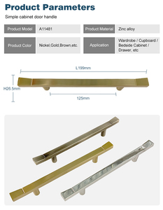 Poignées et boutons de meubles en zinc au design moderne de haute qualité Courrier emballé pour chambre salon cuisine armoires de salle de bain - Product Image 2