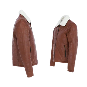 Nouvelle Vente Chaude : Blousons en Cuir Matelassés Personnalisables avec Logo – Manteaux d'Hiver de Haute Qualité pour Hommes, Idéaux pour l'Extérieur et les Jours Froids - Product Image 4