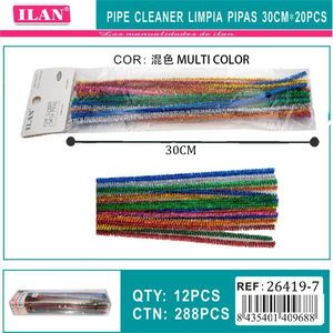 Il detergipipa metallico multicolore da 30 cm, 20 pezzi, per forniture artigianali - Product Image 3