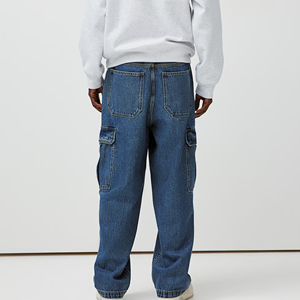 Nuevos Jeans Cargo de Mezclilla para Hombre 2026, Corte Holgado, Cintura Media, Color Azul Sólido, Algodón, Estilo Casual Otoñal, Precios al por Mayor - Product Image 2