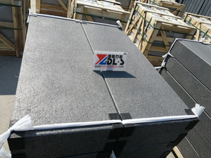 Bordure en pierre de <span class=keywords><strong>granit</strong></span> noir ZJ brossé et flammé, découpé au jet d'eau, pour la décoration extérieure - Product Image 4