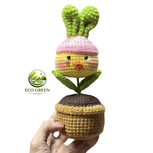 Poupée en crochet faite à la main en forme d'animal, jouet en peluche mignon en fil, ornement décoratif pour la maison et le bureau - Product Image 1