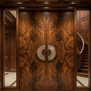 Poignée de porte architecturale de luxe en laiton massif Meridian |   Poignée d'entrée décorative et durable à design rayonnant pour hôtel principal - Product Image 2