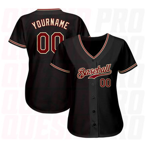 Maillot de baseball unisexe respirant pour équipe, sports de plein air, athlétique et décontracté, personnalisé, noir, cramoisi, crème, authentique - Product Image 2