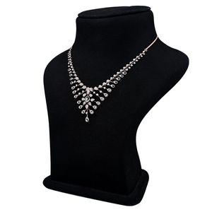 สร้อยคอประดับเพชรรูปดอกไม้สีโรสโกลด์แบบเรียงซ้อน - Product Image 2
