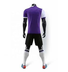 OEM Personalizado, Liso, en Blanco, con Rayas, Messi # 30 uniformes de fútbol, camisetas de fútbol 100% poliéster con bloques de color - Product Image 5