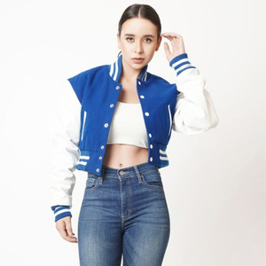 Veste universitaire personnalisée pour femmes avec broderie en dentelle, tissu en laine/viscose, service OEM - Product Image 2