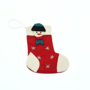 Calcetín de Fieltro con Muñeco de Nieve Adorable, Decoración Navideña Hecha a Mano, Muñeco de Nieve de Fieltro Tejido con Aguja, Calcetín Navideño de Fieltro de Lana - Product Image 1