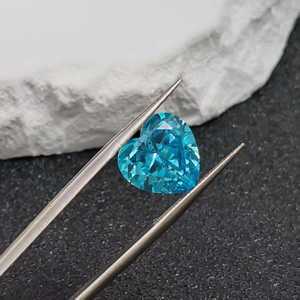 Aigue-marine naturelle en forme de cœur, pierre précieuse facettée, taille cœur, aigue-marine en vrac, plusieurs tailles, gemme bleue, vente en gros - Product Image 6