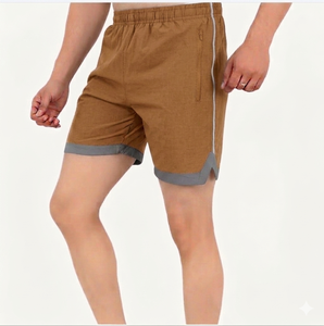 Shorts pour hommes en tissu toile Spandex/Polyester, respirants, à séchage rapide, taille élastique, légers, couleur personnalisable, best-seller - Product Image 6