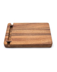 Tabla de Cortar Rectangular Profesional de Madera de Acacia con Ranura para Jugos, Mango de Acero Inoxidable, Ecológica, Grande, para Servir - Product Image 2
