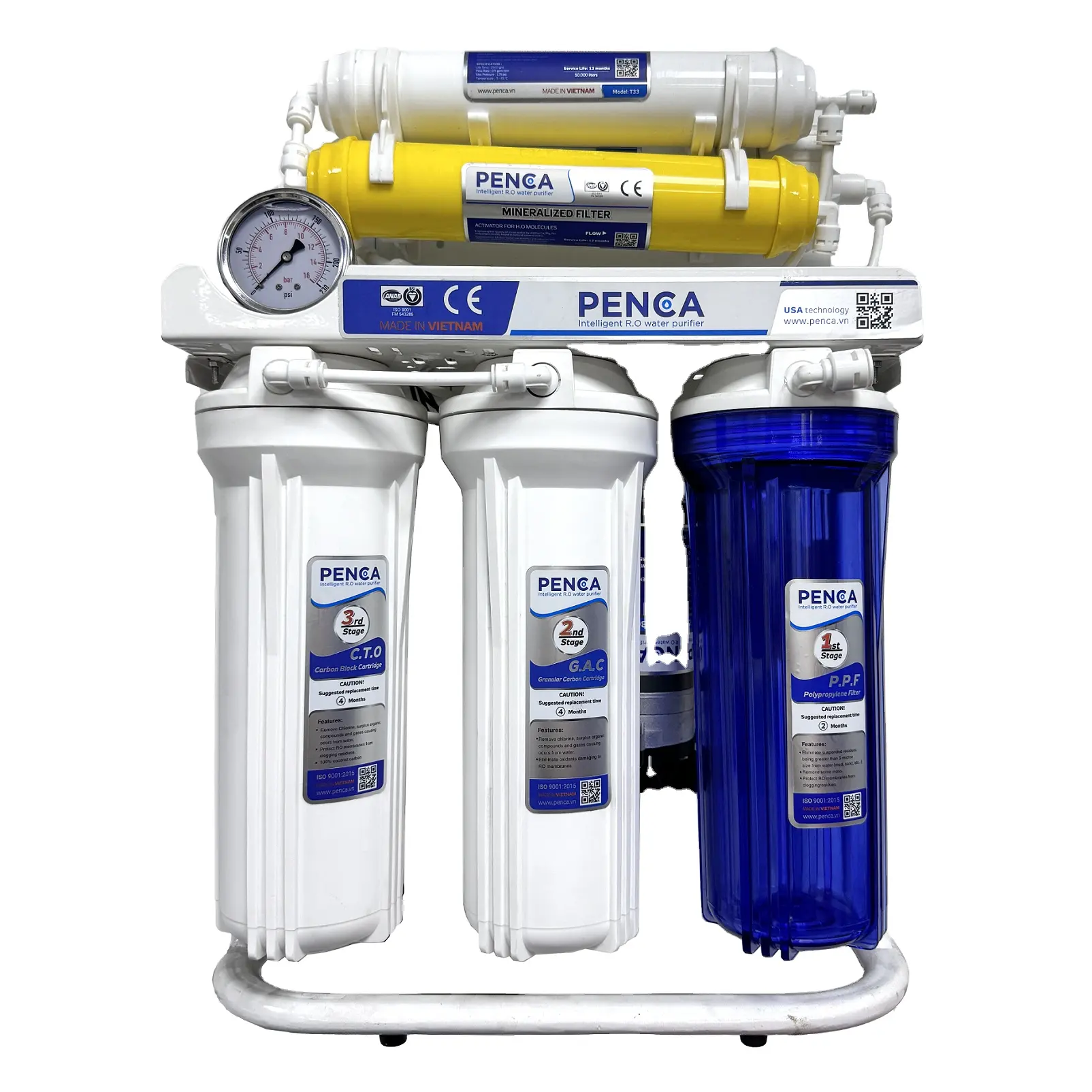 Sistema de filtro de agua de ósmosis inversa de 7 etapas para uso doméstico, purificador de agua Ro, filtro de agua o máquina purificadora