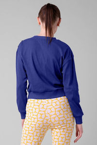 Sudadera de Invierno para Mujer, Color Azul, Suave al Tacto, 100% Algodón, Estilo Urbano, Cuello Redondo, Mangas Largas, para Gimnasio y Entrenamiento, Precio Directo de Fábrica - Product Image 3