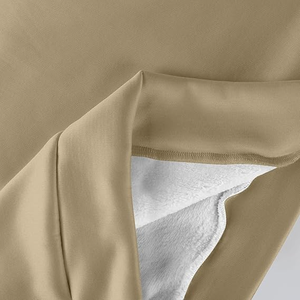 Sudadera con Capucha para Hombre, Color Marrón Claro, Invierno, Fabricación OEM ODM, Forro Polar Interior, Color Sólido, Venta al Por Mayor - Product Image 4