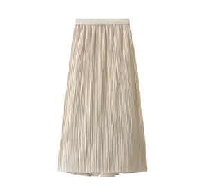 Wholesale Elegant Ladies Solid Color High Grade <b>Satin</b> <b>Pleated</b> Versatile <b>Skirt</b> Free Size Womens <b>Skirts</b> - Product Image 3