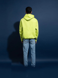 Sweat-shirt à capuche pour homme jaune néon, coupe classique, coton French Terry, décontracté, streetwear, vêtements de mode pour l'automne - Product Image 1