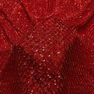 Tissu en crêpe de soie pur de qualité supérieure, élégant, avec broderie perlée à la main, pour vêtements de soirée et collection de mariée, à bon prix. - Product Image 6