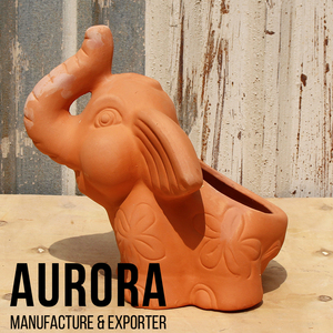 Maceta de Elefante de Terracota Tallada a Mano, Diseño Rústico, Maceta para Plantas de Interior, Decoración de Estilo Animal, Estilo Antiguo, Vintage, Ecológica - Product Image 3
