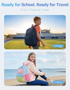 School <b>Backpack</b> with Water <b>Drawstring</b> Pocket Water-resistant Custom OEM Vietnam with Shock-absorbing Lining - Product Image 4