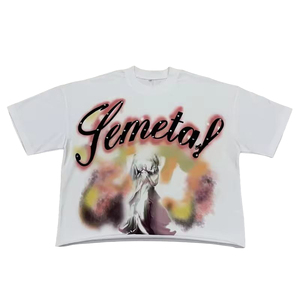 Nouveaux T-shirts effet vieilli en molleton épais, coupe oversize, imprimés sur mesure, T-shirts courts personnalisés avec strass et délavage acide - Product Image 4