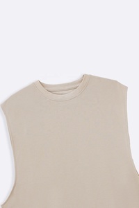 Camiseta sin mangas de algodón 100% de alta calidad, con capucha y cuello en V, transpirable, ecológica, de peso pesado, estilo casual, para hombre, con logo personalizado - Product Image 6