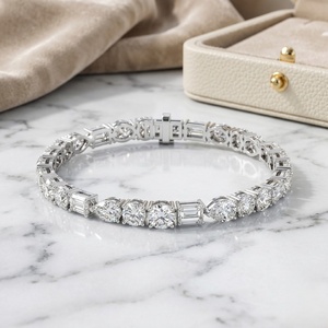 9.20CTW Mixed-Cut Prong-<b>Set</b> Diamond Line Bracelet - Product Image 2