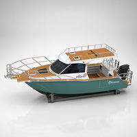 Yacht de luxe en aluminium entièrement soudé pour la pêche en haute mer avec réservoir de carburant de 400 L et moteur hors-bord de 7 m pour la pêche en océan