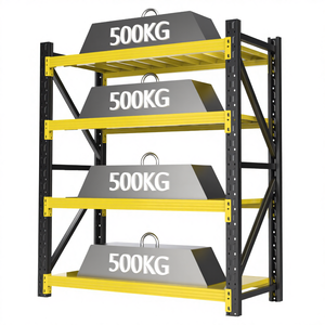 Système de rayonnage à palettes robuste et réglable, protégé contre la corrosion, avec étagères en acier pour le stockage en entrepôt et en garage - Product Image 4