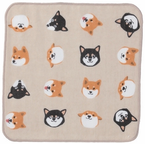 Serviette de toilette carrée pour enfant, imprimée Shiba Inu, 100% coton, écologique, résistante aux enfants, avec motif animalier, pour les voyages et la plage - Product Image 1