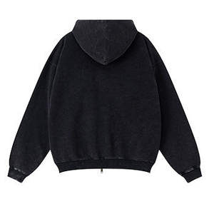 Sudadera con capucha americana vintage 2026 de algodón 100% lavado de alto gramaje con cremallera para hombre - Product Image 4