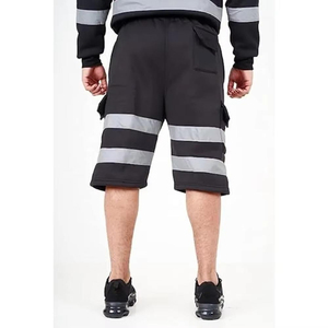 High Visibility Vintage Security Shorts Elastic Waist Reflective Safety for Men-Eco-Friendly <b>Work</b> Construction <b>Cargo</b> - Product Image 5