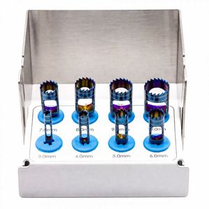 Juego de 8 Trepanadores de Acero Inoxidable con Soporte Azul para Suministros de Peluquería - Product Image 5