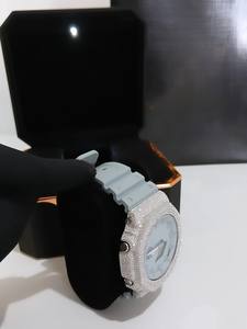 Montre de luxe style Hip Hop GTRGT45120 avec boîtier serti de diamants Moissanite VVS, affichage numérique, bracelet en caoutchouc, mode enfant - Product Image 2