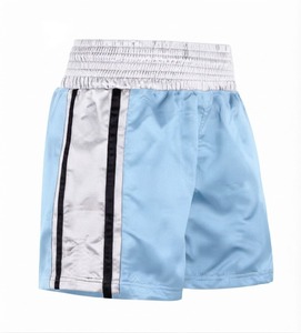 Shorts de boxe pour hommes, couleur unie, rayures, taille élastique, 100% polyester, respirant, vêtements de sport, prix de gros - Product Image 3