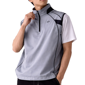 เสื้อแจ็คเก็ตวินด์เบรกเกอร์แบบซิปครึ่งตัวสำหรับผู้ชาย น้ำหนักเบา เหมาะสำหรับการฝึกซ้อม มีตัวเลือกแบบไม่มีแขน เสื้อผ้ากีฬา แจ็คเก็ตวินด์เบรกเกอร์ไนลอน - Product Image 2