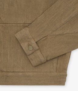 Chaqueta de trabajo de utilidad relajada para hombre lavada con ácido de tela vaquera de algodón pesado de alta calidad personalizada para hombre - Product Image 4