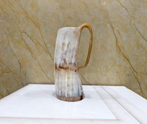 Mug en corne de buffle naturelle fait main, couleur naturelle, design moderne – Écologique, design de luxe, cadeau de remise de diplôme, Uttar Pradesh F S - Product Image 6
