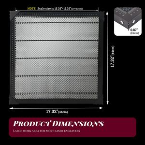 Plataforma de Trabajo Láser Honeycomb de 17.32 x 17.32 x 0.87 Pulgadas para Máquina de Corte y Grabado Láser de Diodo CO2 - Product Image 4