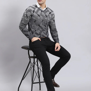 Suéter de punto cálido, transpirable y de alta calidad para niños, nueva colección, suéteres holgados con cuello en V para hombre. - Product Image 6