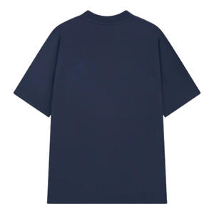 <b>Men</b> Oversized Short Sleeve T <b>Shirt</b> Dark Navy Front Graphic Cotton Casual Streetwear Tee Wholesale OEM Factory Supply - Product Image 2
